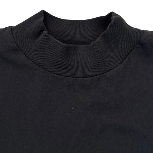 Fear of God Essentials Black Long Sleeve Moc-Neck T-Shirt Cotton Oversized Small - Picture 5 of 15